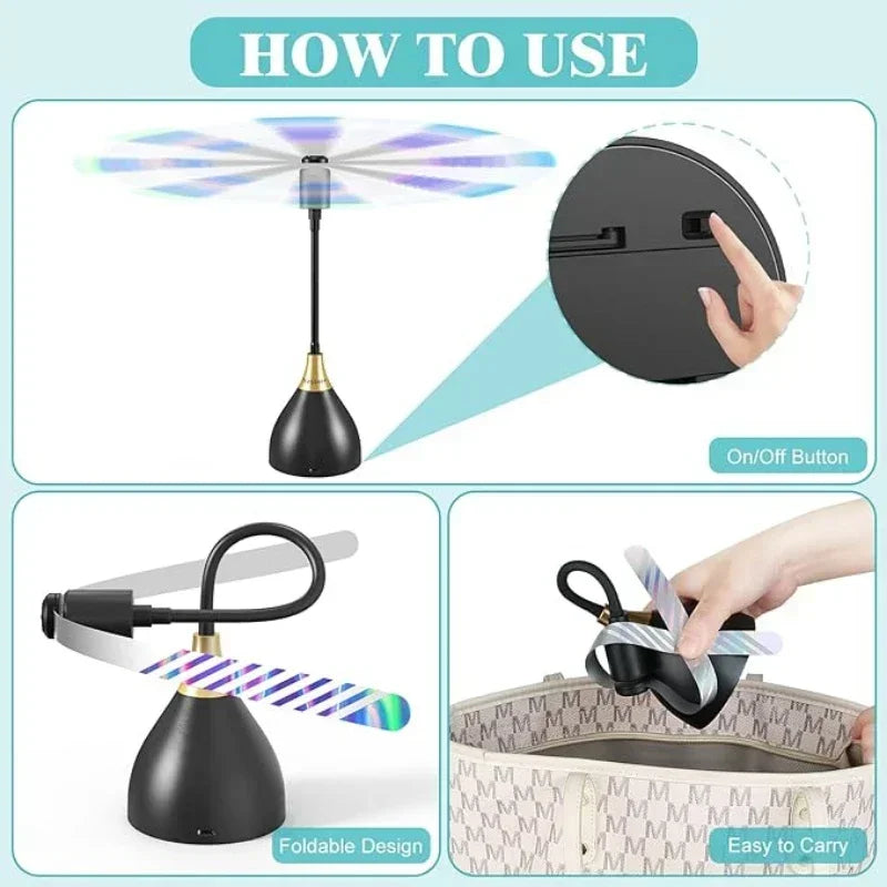BBB Table Fly Fan – USB Rechargeable Outdoor Food Protection Fan for BBQ, Picnic & Catering (2-Pack)