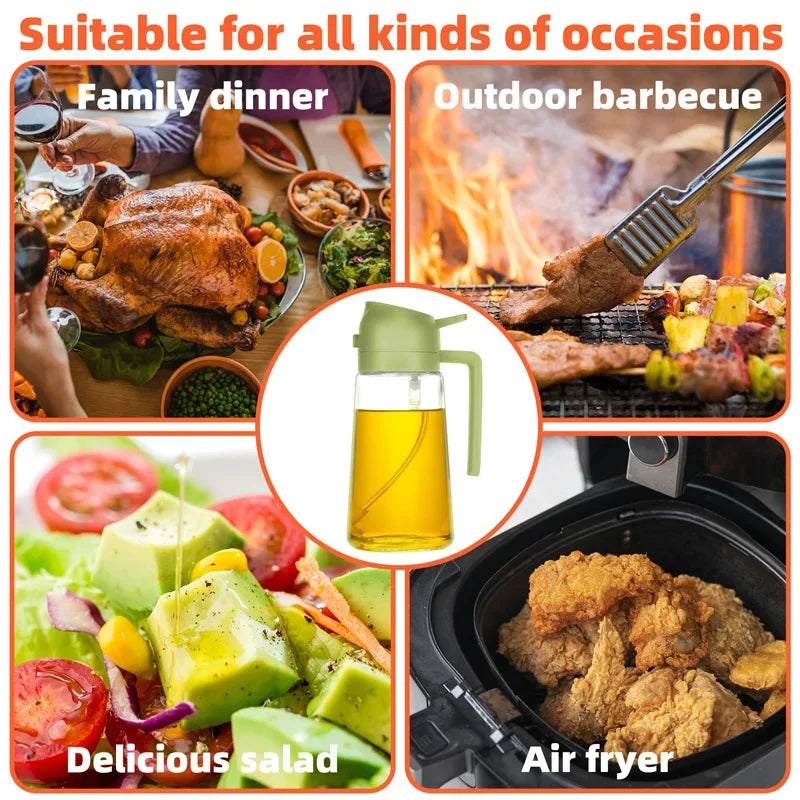200/300/500ml Oil Spray Bottle BBQ Cooking Olive Oil Sprayer Plastic Baking Oil Spray Empty Bottle Vinegar Bottle Or  Oil brush