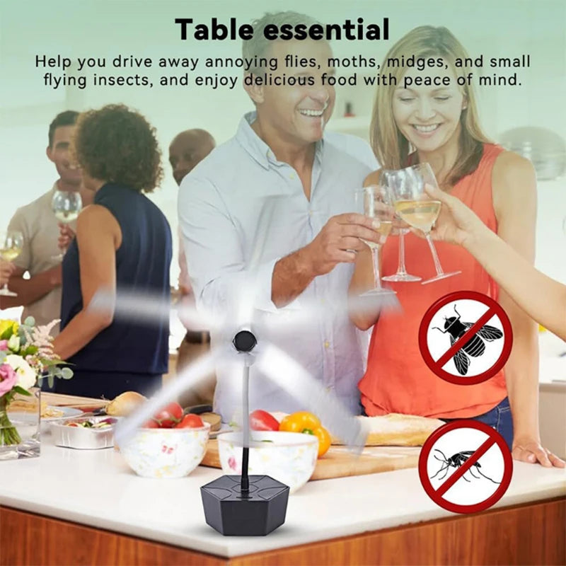BBB Table Fly Fan – USB Rechargeable Outdoor Food Protection Fan for BBQ, Picnic & Catering (2-Pack)