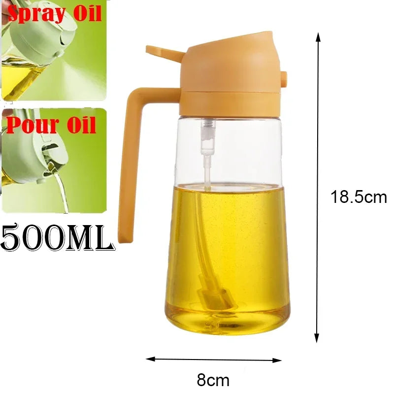 200/300/500ml Oil Spray Bottle BBQ Cooking Olive Oil Sprayer Plastic Baking Oil Spray Empty Bottle Vinegar Bottle Or  Oil brush